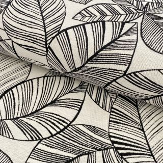 Tkanina dekoracyjna jacquard Malia blanc noir