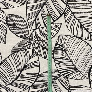 Tkanina dekoracyjna jacquard Malia blanc noir