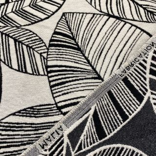 Tkanina dekoracyjna jacquard Malia blanc noir