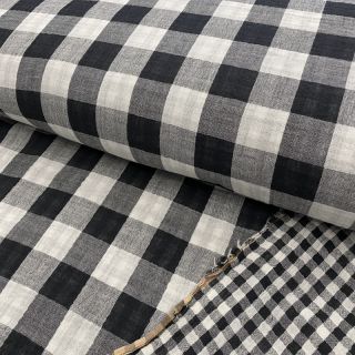 Dvojitá gázovina/mušelín Double sided CHECKS MINI black
