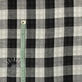 Muślin double gauze Double sided CHECKS MINI black