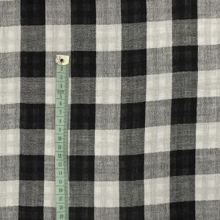 Podwójna gaza/muślin Double sided CHECKS MINI black