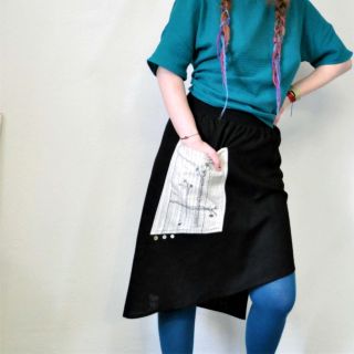 Len enzymatycznie prany black