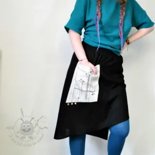 Len enzymatycznie prany black