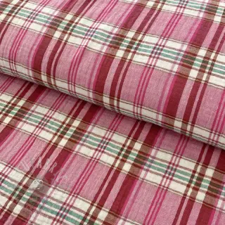 Muślin double gauze Double sided CHECKS pink