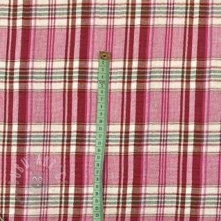 Muślin double gauze Double sided CHECKS pink