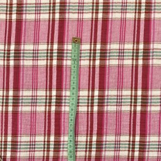 Podwójna gaza/muślin Double sided CHECKS pink