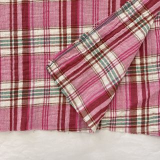 Podwójna gaza/muślin Double sided CHECKS pink
