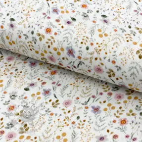 Muślin double gauze Lovely meadow white