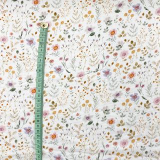 Muślin double gauze Lovely meadow white