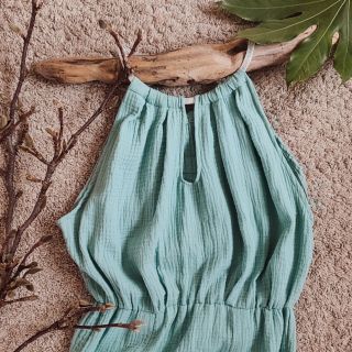 Muślin double gauze teal ORGANIC