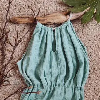 Muślin double gauze teal ORGANIC