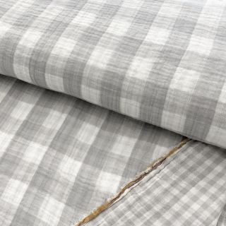Muślin double gauze Double sided CHECKS MINI grey