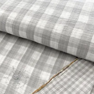 Muślin double gauze Double sided CHECKS MINI grey