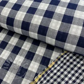 Muślin double gauze Double sided CHECKS MINI navy