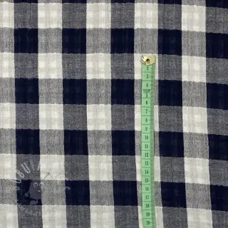Muślin double gauze Double sided CHECKS MINI navy