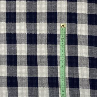 Muślin dwustronny CHECKS MINI navy