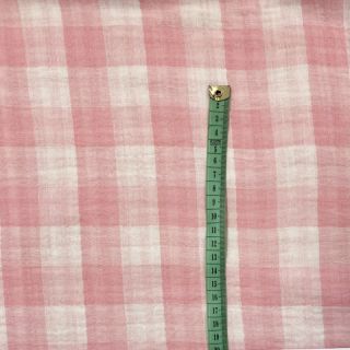 Dvojitá gázovina/mušelín Double sided CHECKS MINI old rose