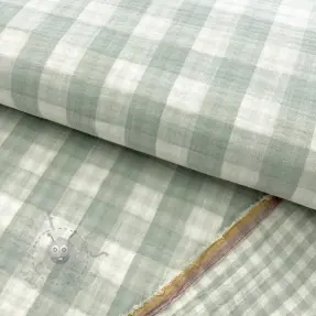 Muślin double gauze Double sided CHECKS MINI nile