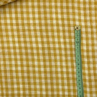 Muślin double gauze Double sided CHECKS MINI ochre