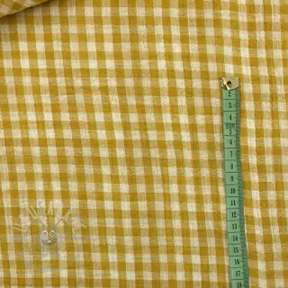 Muślin double gauze Double sided CHECKS MINI ochre