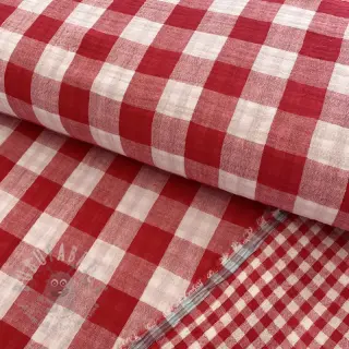 Muślin double gauze Double sided CHECKS MINI red