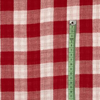 Dvojitá gázovina/mušelín Double sided CHECKS MINI red