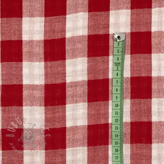 Muślin double gauze Double sided CHECKS MINI red