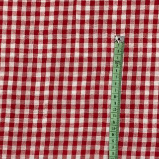 Muślin double gauze Double sided CHECKS MINI red
