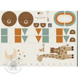 Tkanina dekoracyjna Kids room deco PANEL linenlook digital print