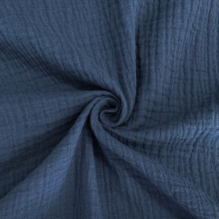 Dvojitá gázovina/mušelín indigo