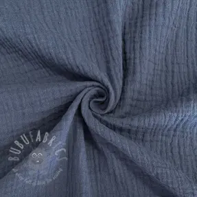 Muślin double gauze jeans blue ORGANIC