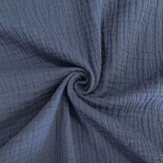 Muślin double gauze jeans blue ORGANIC