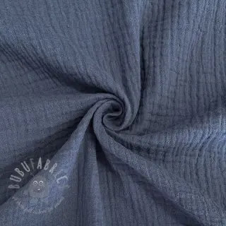 Muślin double gauze jeans blue ORGANIC