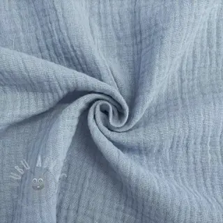 Muślin double gauze blue ORGANIC