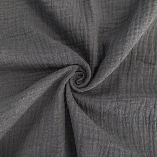 Dvojitá gázovina/mušelín dark grey ORGANIC