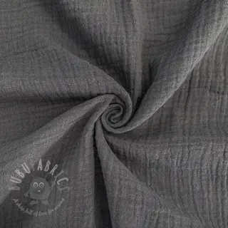 Muślin double gauze dark grey ORGANIC