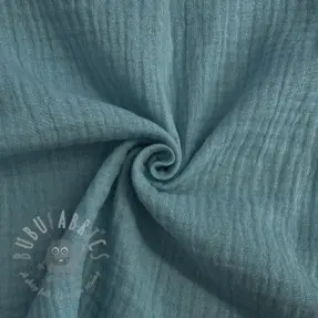 Muślin double gauze blue shadow ORGANIC