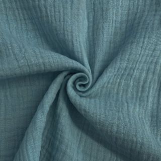 Muślin double gauze blue shadow ORGANIC