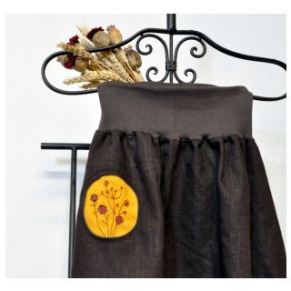Len enzymatycznie prany dark brown