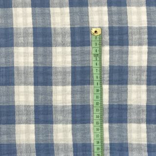 Podwójna gaza/muślin Double sided CHECKS MINI indigo