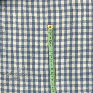Muślin double gauze Double sided CHECKS MINI indigo