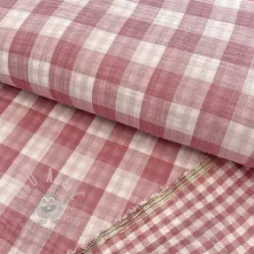 Muślin double gauze Double sided CHECKS MINI mauve