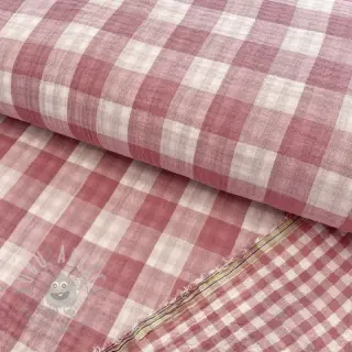 Muślin double gauze Double sided CHECKS MINI mauve