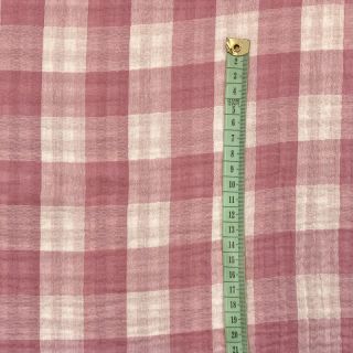Dvojitá gázovina/mušelín Double sided CHECKS MINI mauve