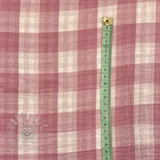 Muślin double gauze Double sided CHECKS MINI mauve