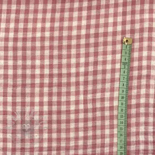 Muślin double gauze Double sided CHECKS MINI mauve