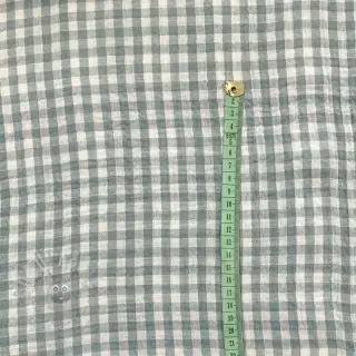 Muślin double gauze Double sided CHECKS MINI green