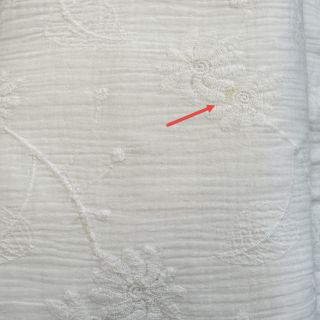 Muślin haftowany Leaf white II klasa