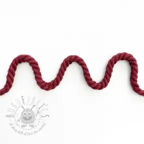 Sznurek bawełniany skręcany 8 mm bordeaux